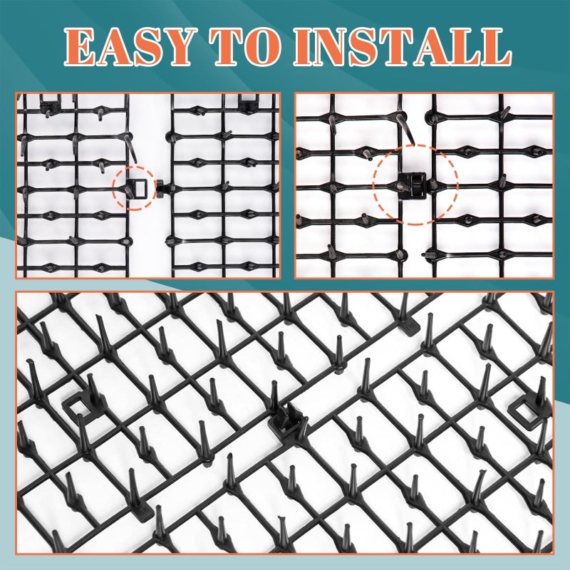 OCEANPAX 2PCS 6.5ft Scat Mat for Cats, Prickle Strips Network Digging Stopper Outdoor Spike Deterrent Mat, 78 inch x 11 inch(13FT) - Image 5