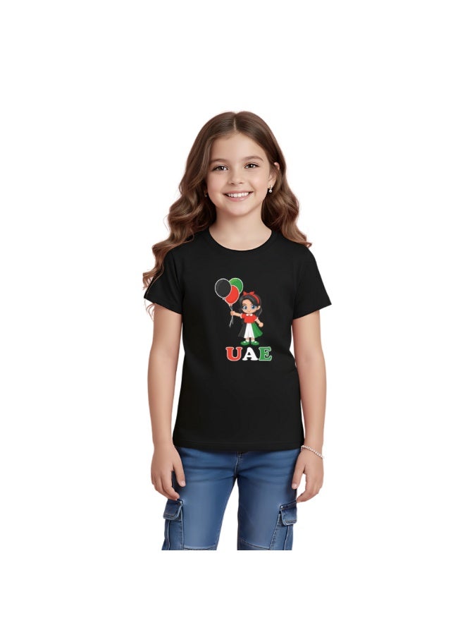 UAE Celebration T-Shirt For Girls-UAE Design Short Sleeve Tee For Celebrations Day,School Events,Holidays–Kids Comfortable And Stylish T-Shirt - Image 1