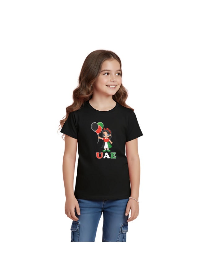 UAE Celebration T-Shirt For Girls-UAE Design Short Sleeve Tee For Celebrations Day,School Events,Holidays–Kids Comfortable And Stylish T-Shirt - Image 3