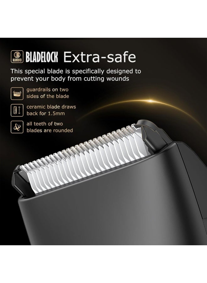 ENSSU Body Hair Trimmer for Men, Manscape Groin & Ball Trimmer, Waterproof Electric Beard & Body Shaver with Skin-Safe Ceramic Blade, Digital Display, 60-Min Run Time, Adjustable Lengths - Image 5