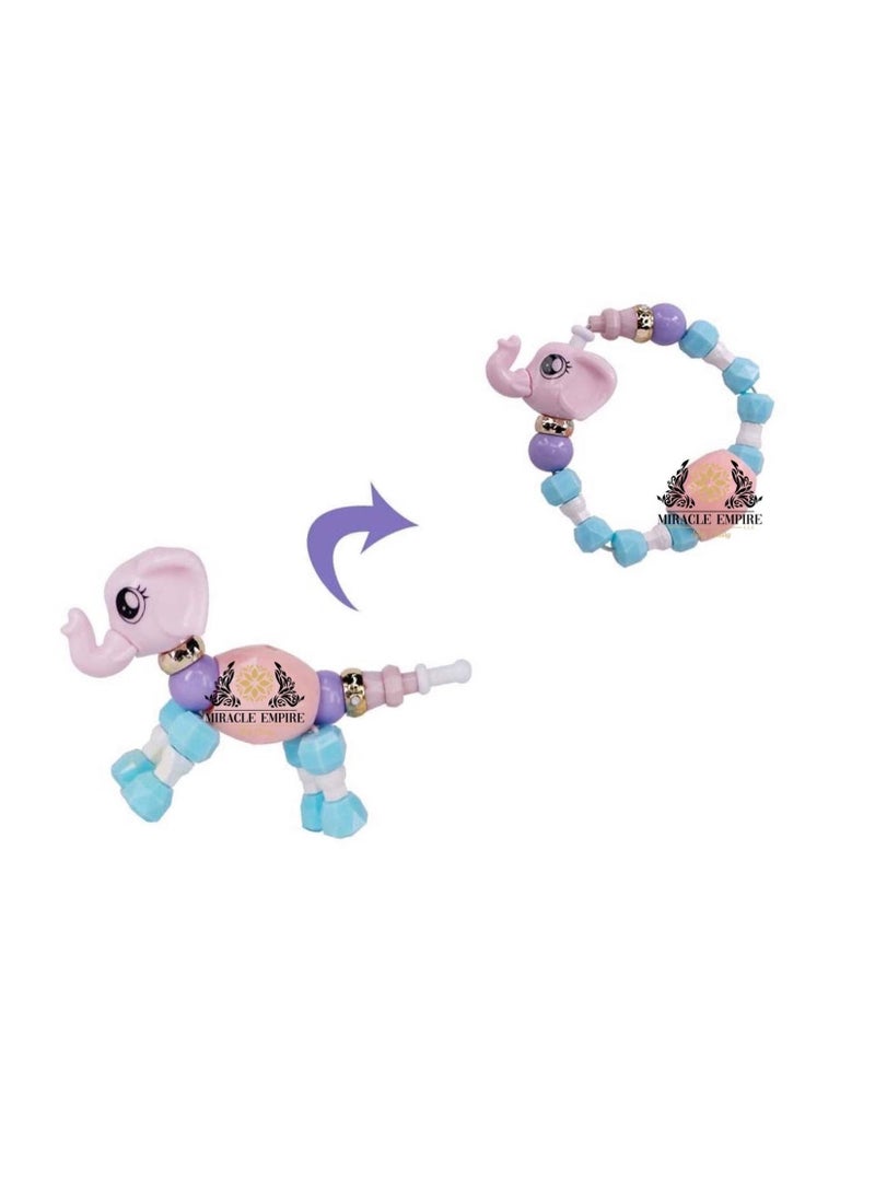 Miracle Empire - Pet Beads Bracelet Turns In To Elephant Toy handmade Party For Kids Animals Education Gifts - Image 1