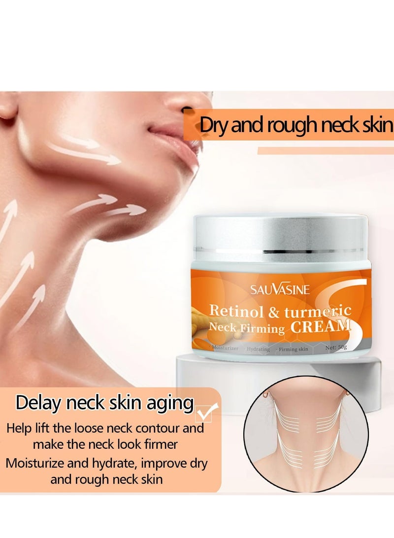 SAUVASINE Turmeric Neck Firming Cream, All-Natural Skin Brightening & Tightening Lotion for Face and Neck – Lifts Loose, Sagging Skin and Reduces Fine Lines for a Firm, Youthful Appearance 50g - Image 4