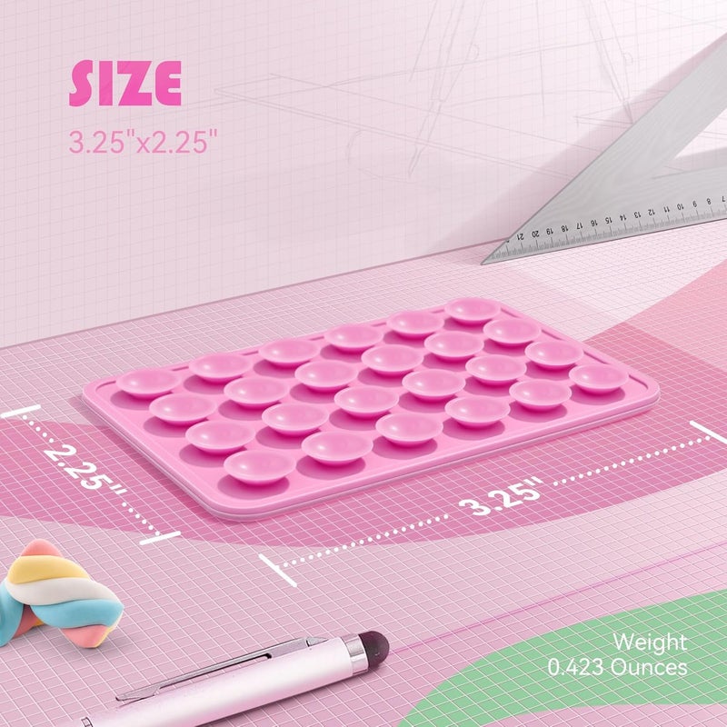Langthering 8pcs Silicone Phone Sticky Grip, Suction Phone Case Mount for iPhone and Android, Hands-Free Sticky Cell Phone Grip, Mobile Fidget Mirror Holder for Selfies and Videos (Pink) - Image 2