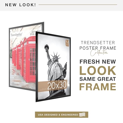 MCS Trendsetter 20x30 Poster Frame Black High-Gloss, Vertical & Horizontal Wall Hanging Large Picture Frame for Photos, Posters & Art Prints (1-Pack) - Image 2
