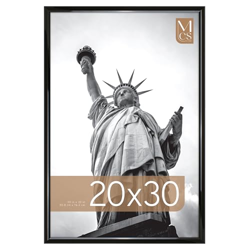 MCS Trendsetter 20x30 Poster Frame Black High-Gloss, Vertical & Horizontal Wall Hanging Large Picture Frame for Photos, Posters & Art Prints (1-Pack) - Image 1