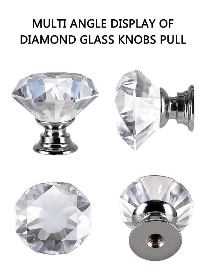 12 Pack Drawer Knobs Diamond Shaped Crystal Glass 30mm Cabinet Knobs Pull Handles, Kitchen Cabinet Knobs for Dresser Drawers - Image 3