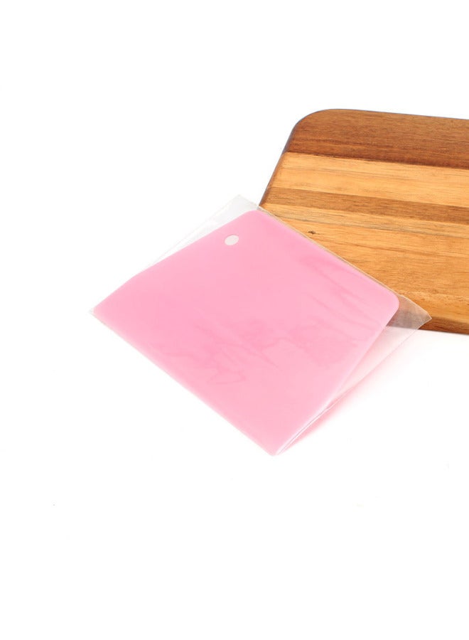 Plastic Scraper Medium Trapezoidal Scraper Dough Cutter Sausage Powder Cutting Cream Scraper Baking Scraper-Color:Medium Pink Trapezoidal Scraper Bag - Image 1