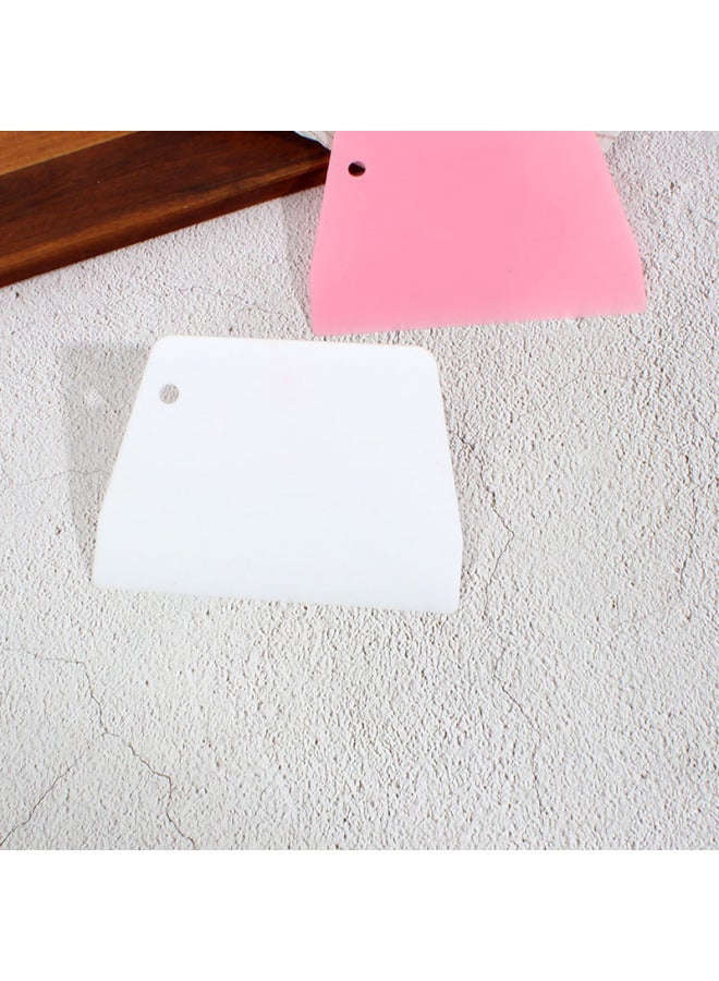 Plastic Scraper Medium Trapezoidal Scraper Dough Cutter Sausage Powder Cutting Cream Scraper Baking Scraper-Color:Medium Pink Trapezoidal Scraper Bag - Image 3