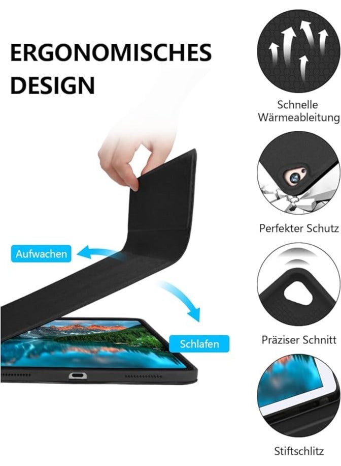 erorex Touchpad Keyboard Samsung Galaxy Tab A9+/A9 Plus Keyboard Case, QWERTZ Keyboard, Protective Case with Keyboard, Black, Arabic and English - Image 2