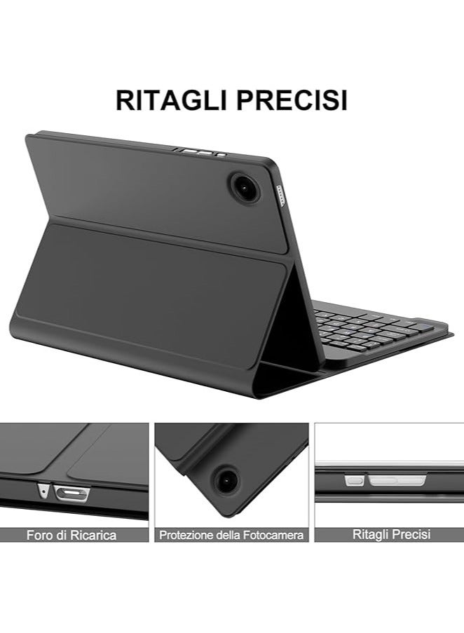 erorex Touchpad Keyboard Samsung Galaxy Tab A9+/A9 Plus Keyboard Case, QWERTZ Keyboard, Protective Case with Keyboard, Black, Arabic and English - Image 3