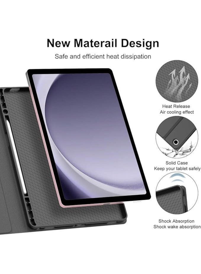 erorex Touchpad Keyboard Samsung Galaxy Tab A9+/A9 Plus Keyboard Case, QWERTZ Keyboard, Protective Case with Keyboard, Black, Arabic and English - Image 4