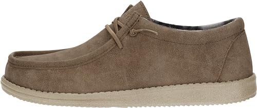 WHITIN Men's Slip on Loafers Casual Leather Boat Shoes Deck Sneakers Size 9 Winter Warm Flat Light Brown 42 - Image 3