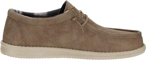 WHITIN Men's Slip on Loafers Casual Leather Boat Shoes Deck Sneakers Size 9 Winter Warm Flat Light Brown 42 - Image 5