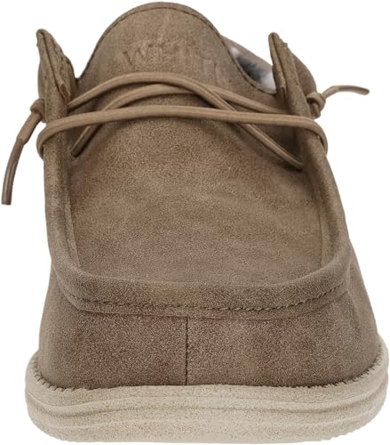 WHITIN Men's Slip on Loafers Casual Leather Boat Shoes Deck Sneakers Size 9 Winter Warm Flat Light Brown 42 - Image 2
