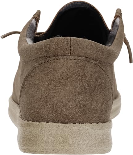 WHITIN Men's Slip on Loafers Casual Leather Boat Shoes Deck Sneakers Size 9 Winter Warm Flat Light Brown 42 - Image 4