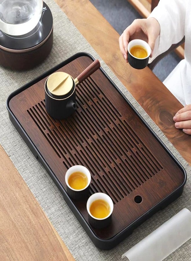 SHTWX 17 Inch Large Bamboo Chinese Gongfu Tea Tray Table Box with Water Storage for Kungfu Kung fu Tea Set - Image 2
