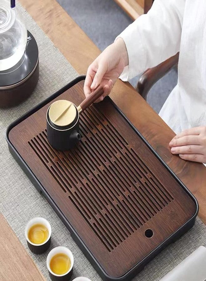 SHTWX 17 Inch Large Bamboo Chinese Gongfu Tea Tray Table Box with Water Storage for Kungfu Kung fu Tea Set - Image 4