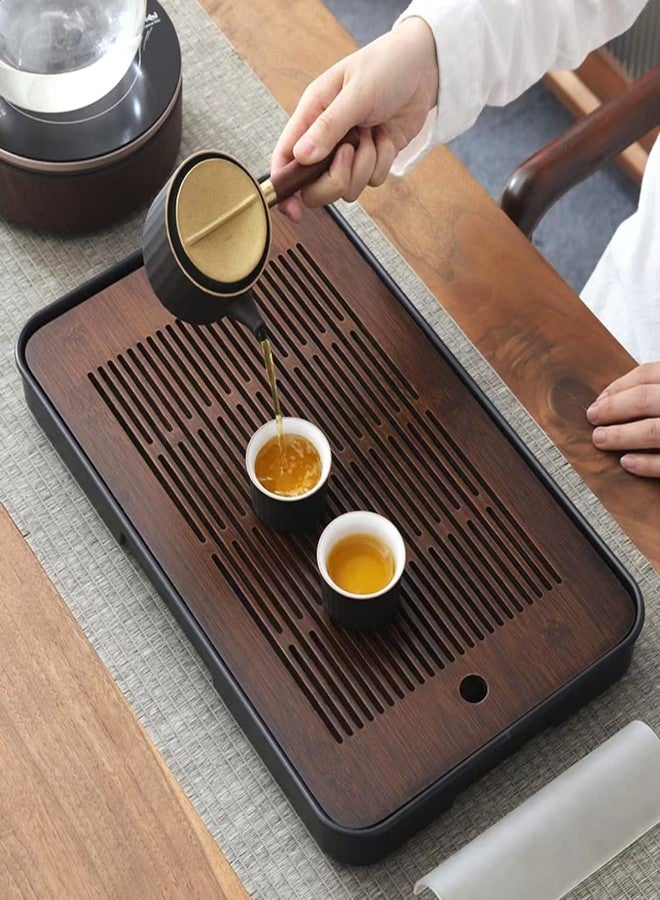 SHTWX 17 Inch Large Bamboo Chinese Gongfu Tea Tray Table Box with Water Storage for Kungfu Kung fu Tea Set - Image 3