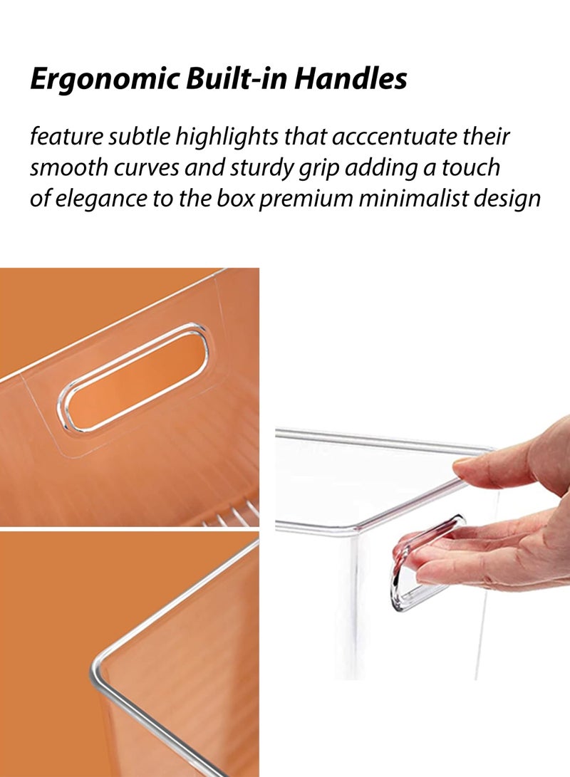 Toshionics 10 Liters Multifunctional Clear Storage Box (29x21x17cm) – BPA-Free Plastic Organizer Bins with Handles for Kitchen, Fridge, Pantry, Bathroom, Closet & Office – Stackable Transparent Storage Containers - Image 4