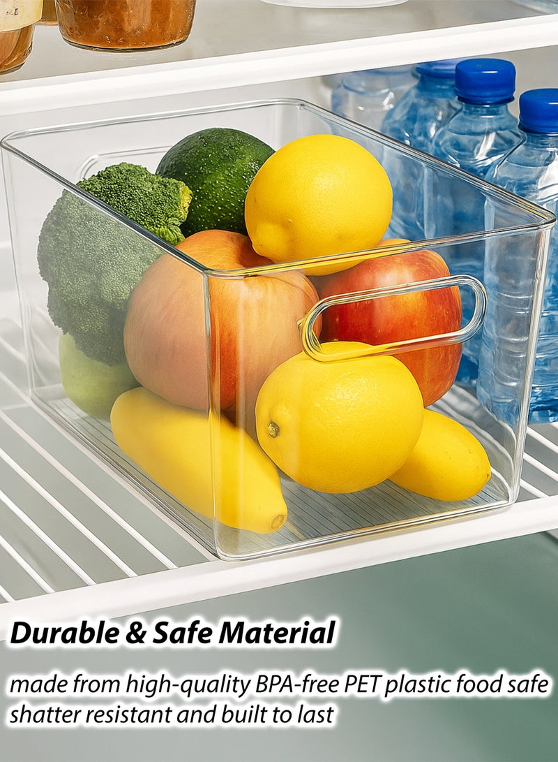 Toshionics 10 Liters Multifunctional Clear Storage Box (29x21x17cm) – BPA-Free Plastic Organizer Bins with Handles for Kitchen, Fridge, Pantry, Bathroom, Closet & Office – Stackable Transparent Storage Containers - Image 3