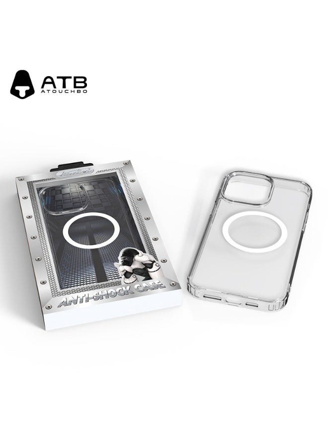 Atouchbo iPhone 13 Clear shockproof case that protects while keeping the original phone look Lightweight cover with anti-yellowing protection. This clear protective case combines TPU flexibility and PC durability to shield your phone from drops, impacts, and scratches. Equipped with anti-yellowing coating to stay transparent for longer. Slim design keeps the phone elegant and comfortable to hold. - Image 1