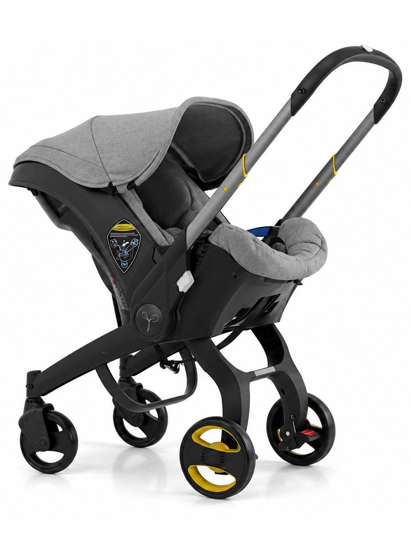 baby stroller made of aluminum alloy, polypropylene, and soft fabric. Instantly folds from a car seat to a stroller in seconds. - Image 1