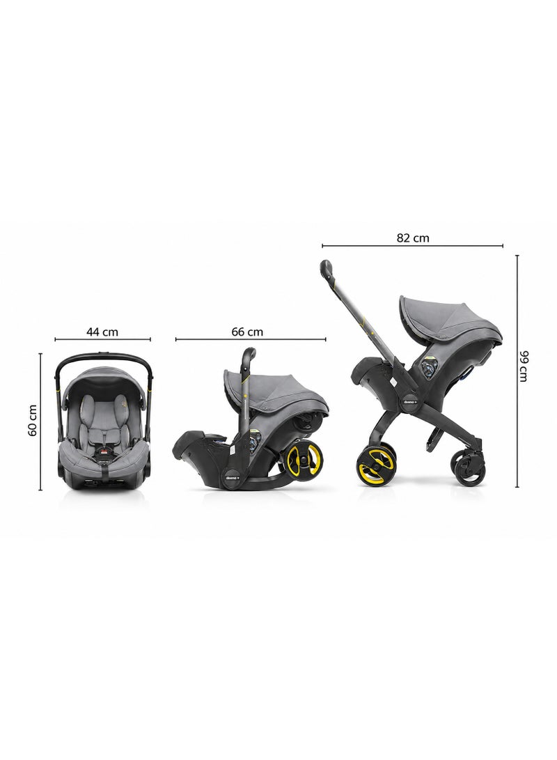 baby stroller made of aluminum alloy, polypropylene, and soft fabric. Instantly folds from a car seat to a stroller in seconds. - Image 2