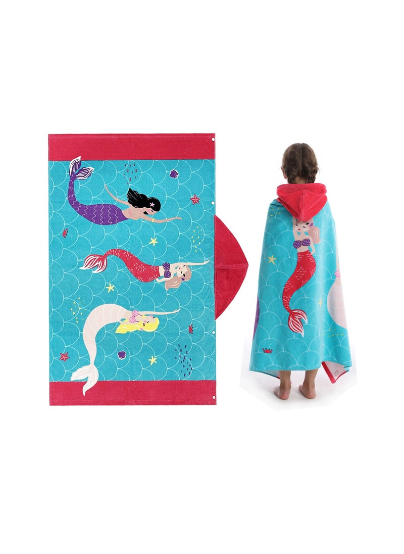 Kids Hooded Beach Bath Towel, 100% Cotton Girls Children Swimming Towel, Bath Poncho Bath Robe Surfing Toddler Gifts - pzsku/Z0FAAC60532C62384C2FBZ/45/1741006568/54508f05-cc05-433f-9677-e8f234cc6985