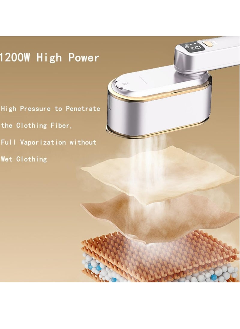 Joyelink - Handheld Size Portable Fabric Clothing Steamers,Travel Steamer Iron for Clothes - 1200W,150ml Water Tank,3 Steam Levels Output,9S Fast Heat-up,LCD Screen Iron for Home,Travel - Image 1