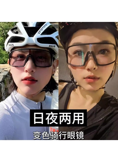 Square Photochromic Sunglasses UnisexBlack frame color change film (day and night dual use) Black frame color change film (day and night dual use)