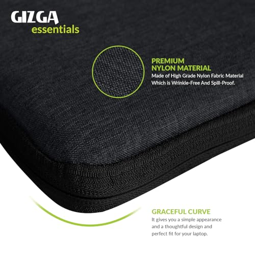 Gizga Essentials 15.6 Inch Laptop Sleeve Case Cover Pouch Bag with Front Pocket| Slim & Water-Resistant Nylon Fabric with Shockproof Foam Padding, Soft Lining & Premium Zipper Closure (Black) - Image 5