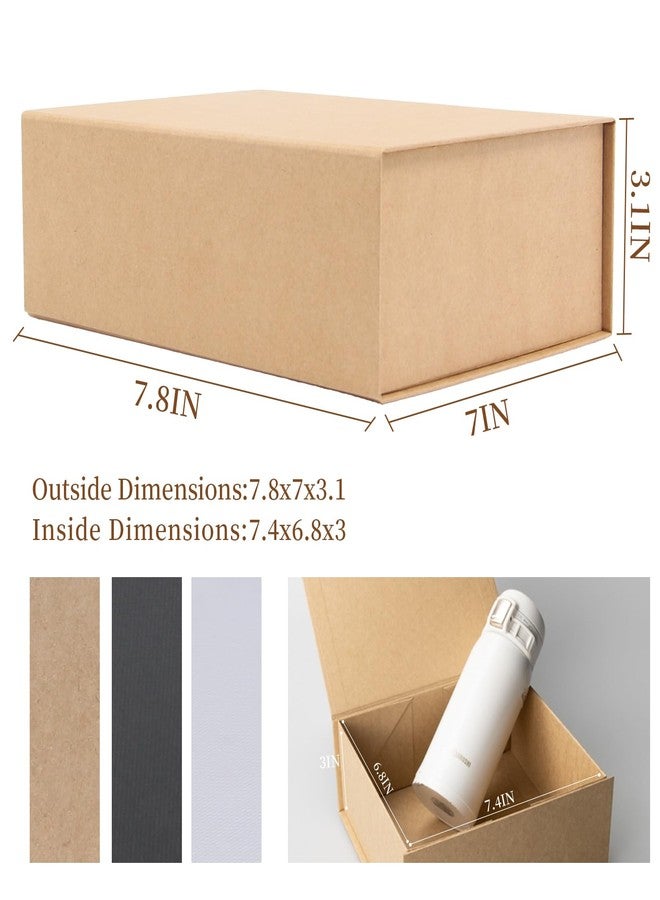Rsgift Kraft Gift Box Small Kraft 7.8x7x3.1 Gift Box for Women Closure Lid Christmas,Thanksgiving Day,Valentine's Day,Christmas Gift Boxes - Image 4