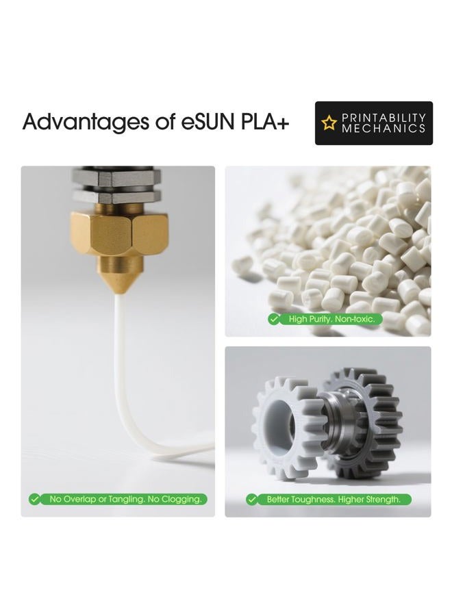 eSUN PLA+ Filament 1.75mm, Enhanced Toughness 3D Printer Filament PLA Plus, Dimensional Accuracy +/- 0.03mm, 1KG Spool (2.2 LBS), Red - Image 4