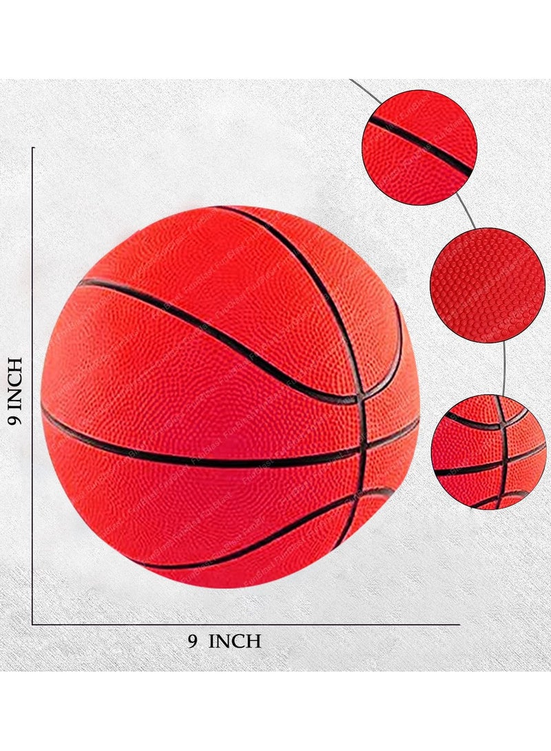 FunBlast Basketball For Kids, 9 Inches Colorful Basketball Sports Toy - Extra Grip Silicon Rubber Beach Ball Sports Outdoor Game, Inflatable Ball For Kids Boys 3+ Years - Image 2
