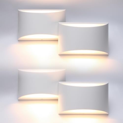 Aipsun 4 Pack Aluminum Modern Indoor LED Wall Sconce Hardwired Interior Wall Lights Up and Down Wall Mount Light for Living Room Bedroom Corridor Conservatory Warm White 3000K(with G9 Bulbs) - Image 1
