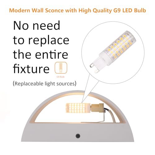 Aipsun 4 Pack Aluminum Modern Indoor LED Wall Sconce Hardwired Interior Wall Lights Up and Down Wall Mount Light for Living Room Bedroom Corridor Conservatory Warm White 3000K(with G9 Bulbs) - Image 3