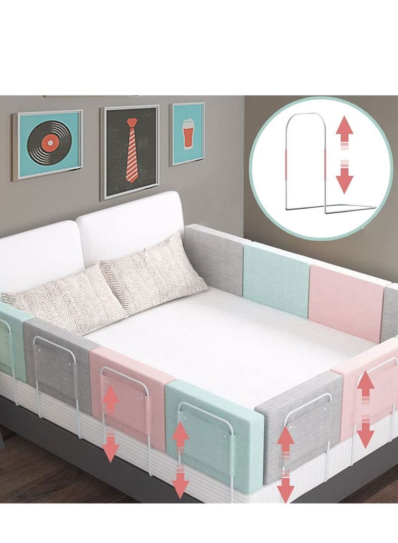 شو وو قطعة واحدة من سياج السرير الآمن للأطفال واقي بجانب السرير ومضاد للسقوط وحاجز سرير للأطفال وحاجز ناعم قابل للتعديل ارتفاع جانبي 50 سنتيمتر - Image 2