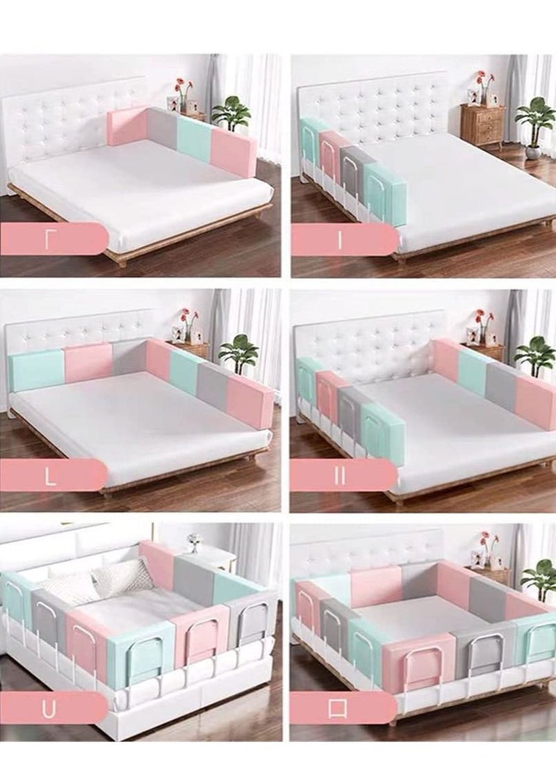 شو وو قطعة واحدة من سياج السرير الآمن للأطفال واقي بجانب السرير ومضاد للسقوط وحاجز سرير للأطفال وحاجز ناعم قابل للتعديل ارتفاع جانبي 50 سنتيمتر - Image 4