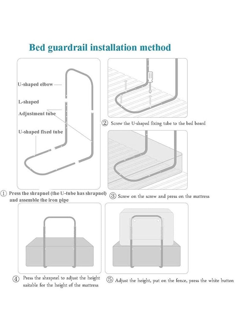 شو وو قطعة واحدة من سياج السرير الآمن للأطفال واقي بجانب السرير ومضاد للسقوط وحاجز سرير للأطفال وحاجز ناعم قابل للتعديل ارتفاع جانبي 50 سنتيمتر - Image 5