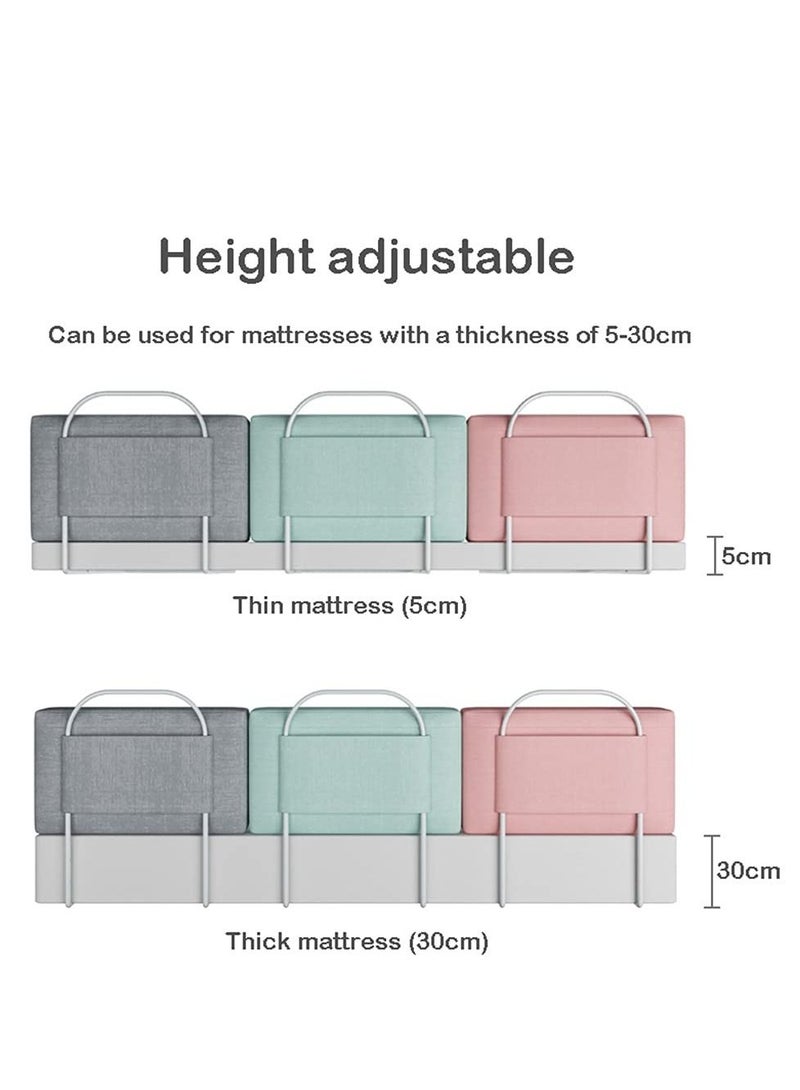 شو وو قطعة واحدة من سياج السرير الآمن للأطفال واقي بجانب السرير ومضاد للسقوط وحاجز سرير للأطفال وحاجز ناعم قابل للتعديل ارتفاع جانبي 50 سنتيمتر - Image 3