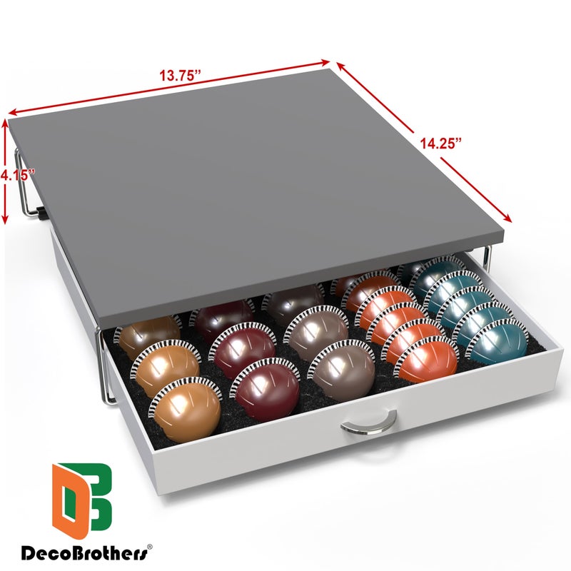 Deco Brothers Supreme Vertuoline Drawer, Holds with 30 Big or 60 Small Vertuoline Pods, Grey - Image 3