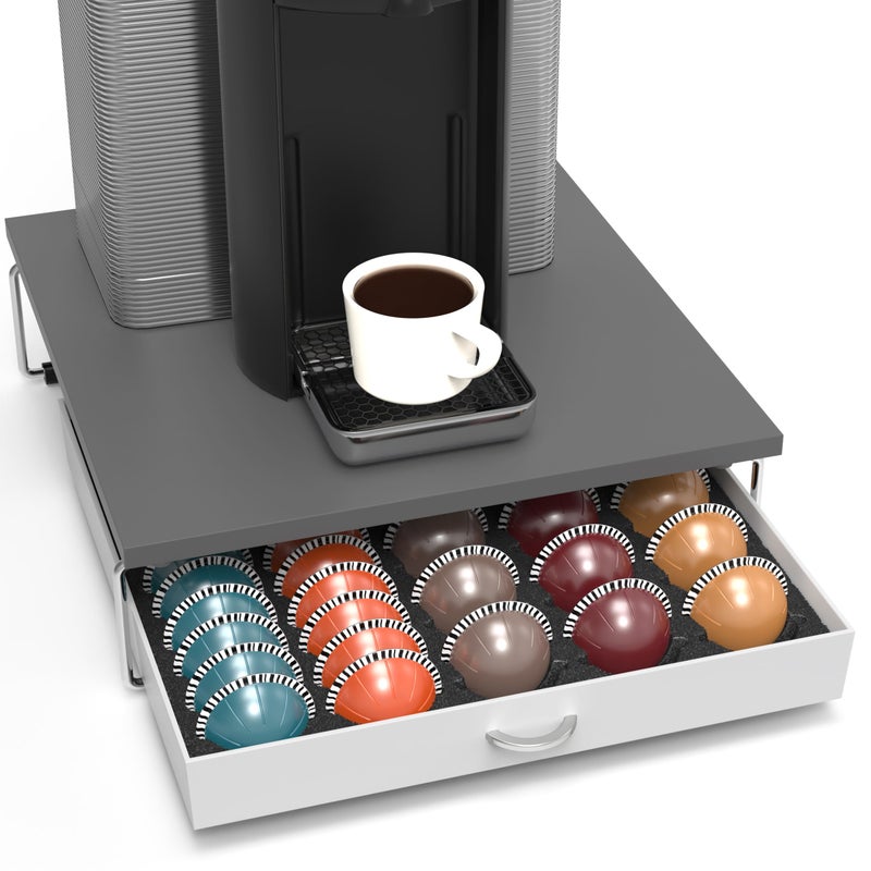 Deco Brothers Supreme Vertuoline Drawer, Holds with 30 Big or 60 Small Vertuoline Pods, Grey - Image 1