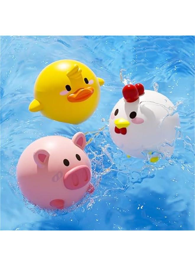 Glowing Fishing Bath Toy, Glowing Animal Ball Tub Toy Light-p Bathtub Toy Luminous Animal Floating Toy Tub Fishing Game Bath Toy Tub Basketball Hoop Toy (3PCS Glowing Animal Balls-2)  - Image 1
