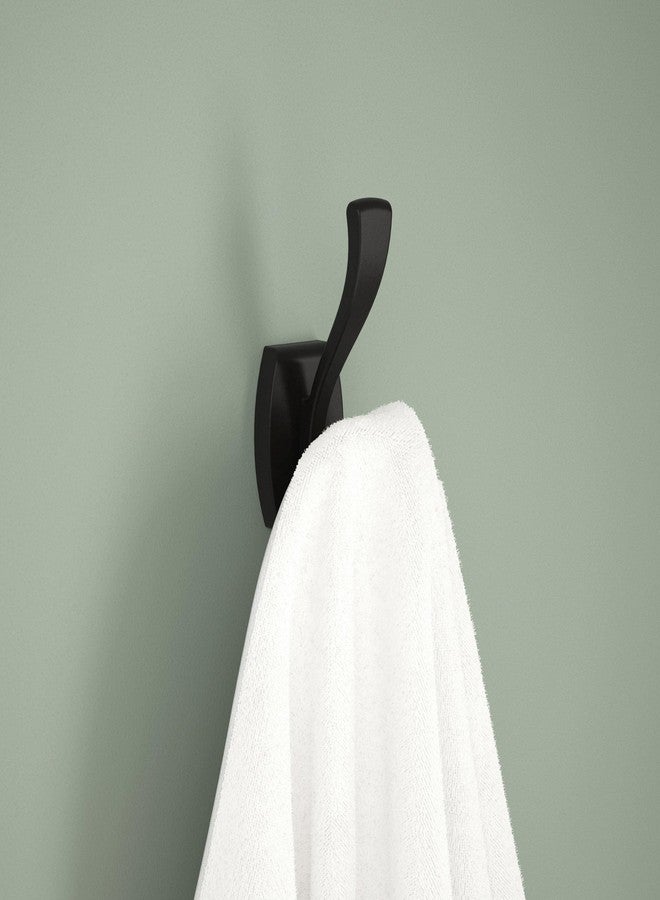 Delta Dansant (1-Pack) Towel Hooks Matte Black Double J Wall Mounted for Robes 2-Prong Holder, Bathroom Accessories DAN35-MB - Image 2