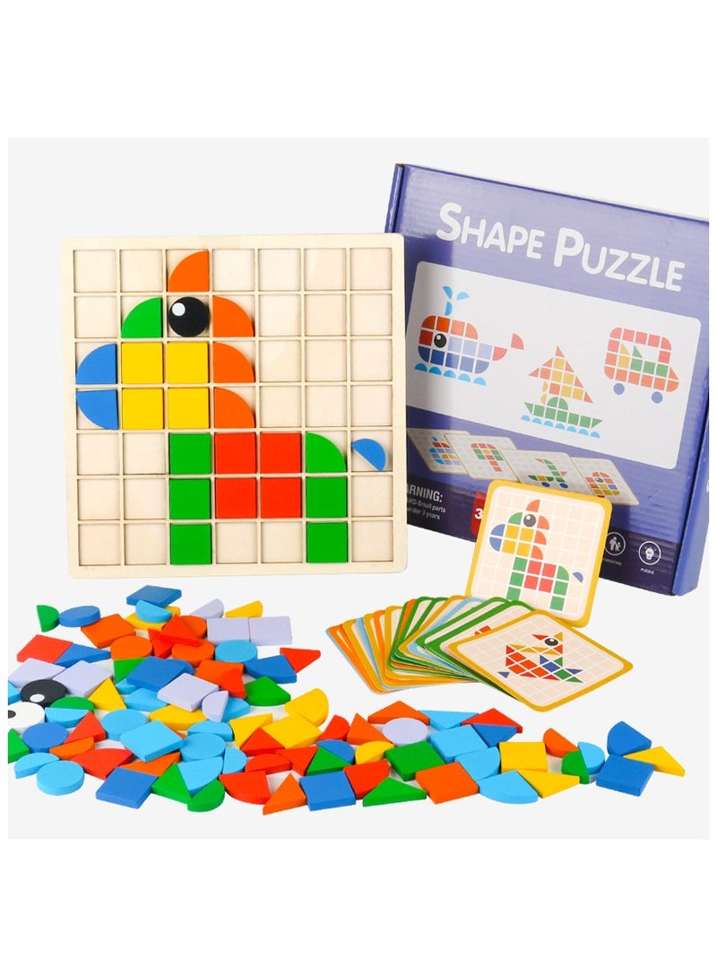 دوغي مونتيسوري اللغز التعليمية ، الهندسة لعبة اللغز ، لون نمط مونتيسوري هدايا تعليمية للأطفال من سن 3 سنوات فما فوق - Image 1
