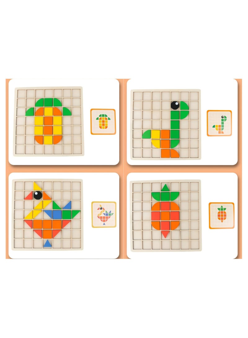 دوغي مونتيسوري اللغز التعليمية ، الهندسة لعبة اللغز ، لون نمط مونتيسوري هدايا تعليمية للأطفال من سن 3 سنوات فما فوق - Image 2