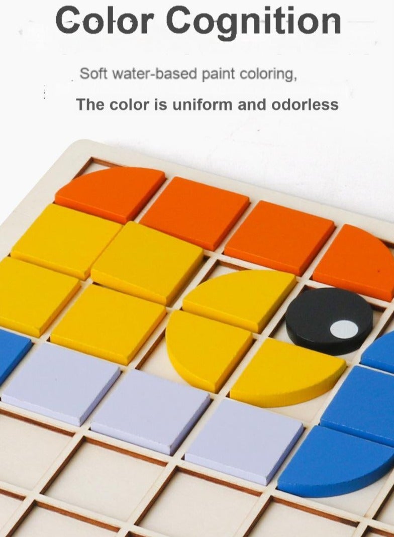 دوغي مونتيسوري اللغز التعليمية ، الهندسة لعبة اللغز ، لون نمط مونتيسوري هدايا تعليمية للأطفال من سن 3 سنوات فما فوق - Image 4