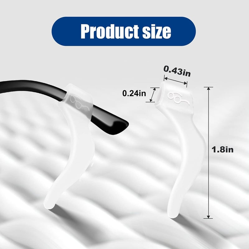 SMARTTOP Eyeglass Ear Grips -20 Pairs eye glasses ear grippers Anti-slip Holder, Silicone Ear Hook, eyeglasses ear grip Sleeve Retainer for Sports Glasses, Sunglasses Reading Glasses - Image 2