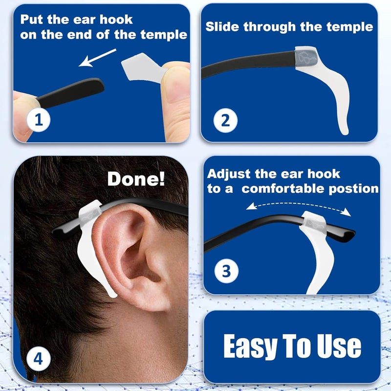 SMARTTOP Eyeglass Ear Grips -20 Pairs eye glasses ear grippers Anti-slip Holder, Silicone Ear Hook, eyeglasses ear grip Sleeve Retainer for Sports Glasses, Sunglasses Reading Glasses - Image 4