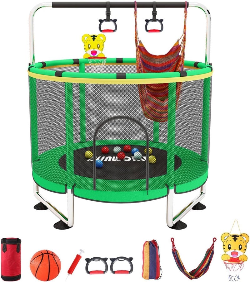 BLINWORLD Fitness Trampoline for Adults - 40"/48" 330 LBS Foldable Rebounder with Adjustable Foam Handle, Quiet Indoor Mini Workout Trampoline - Image 1